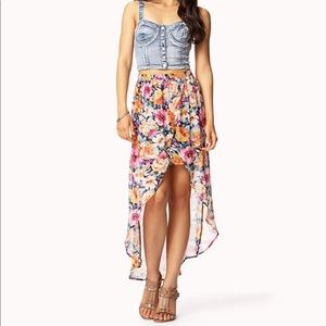 Forever 21 high low floral skirt. Size Large